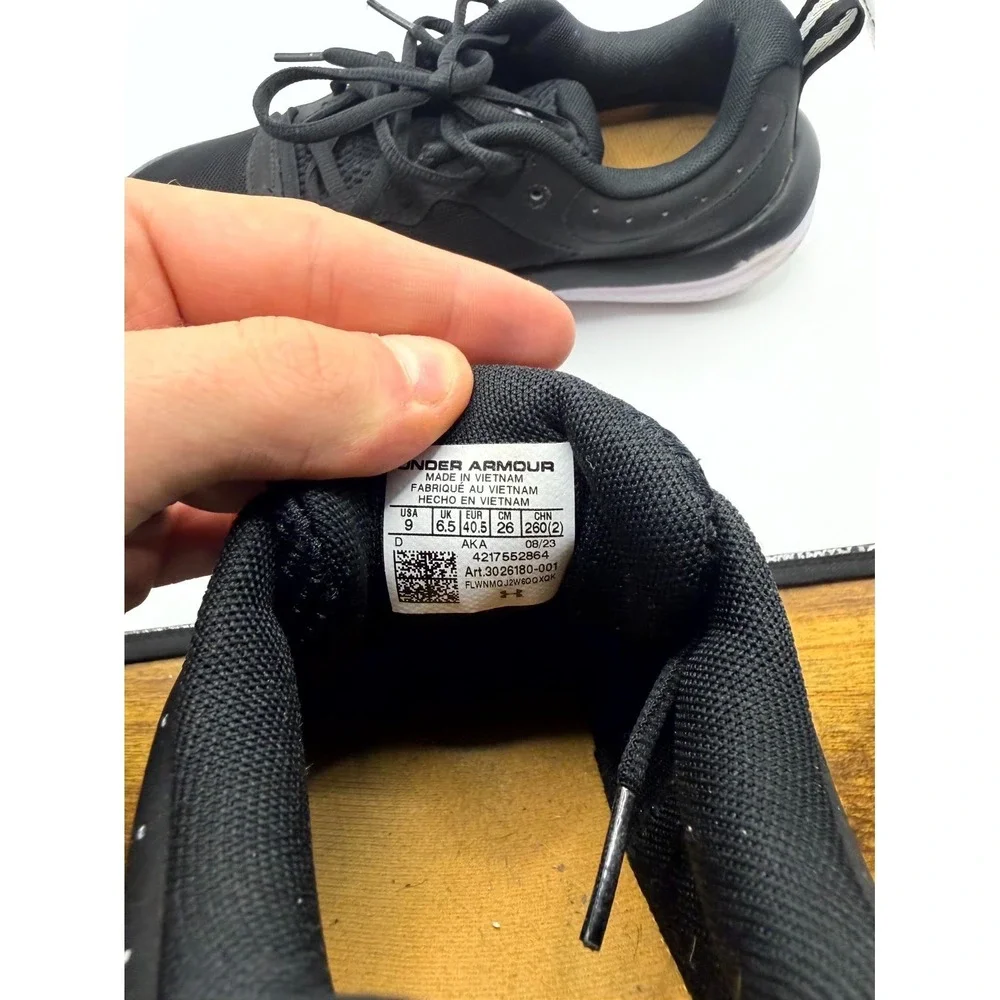 Under Armour Charged Assert 10 3026180-001 Women 9 D Sneaker Black Running Shoes